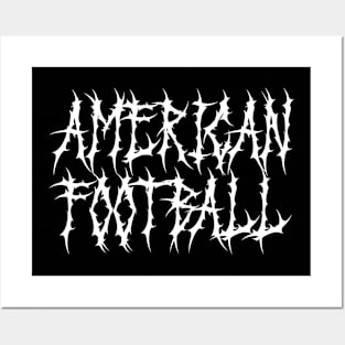 American football Metal Face Typography Posters and Art